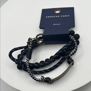 American Eagle Black and Blue Bracelet Set